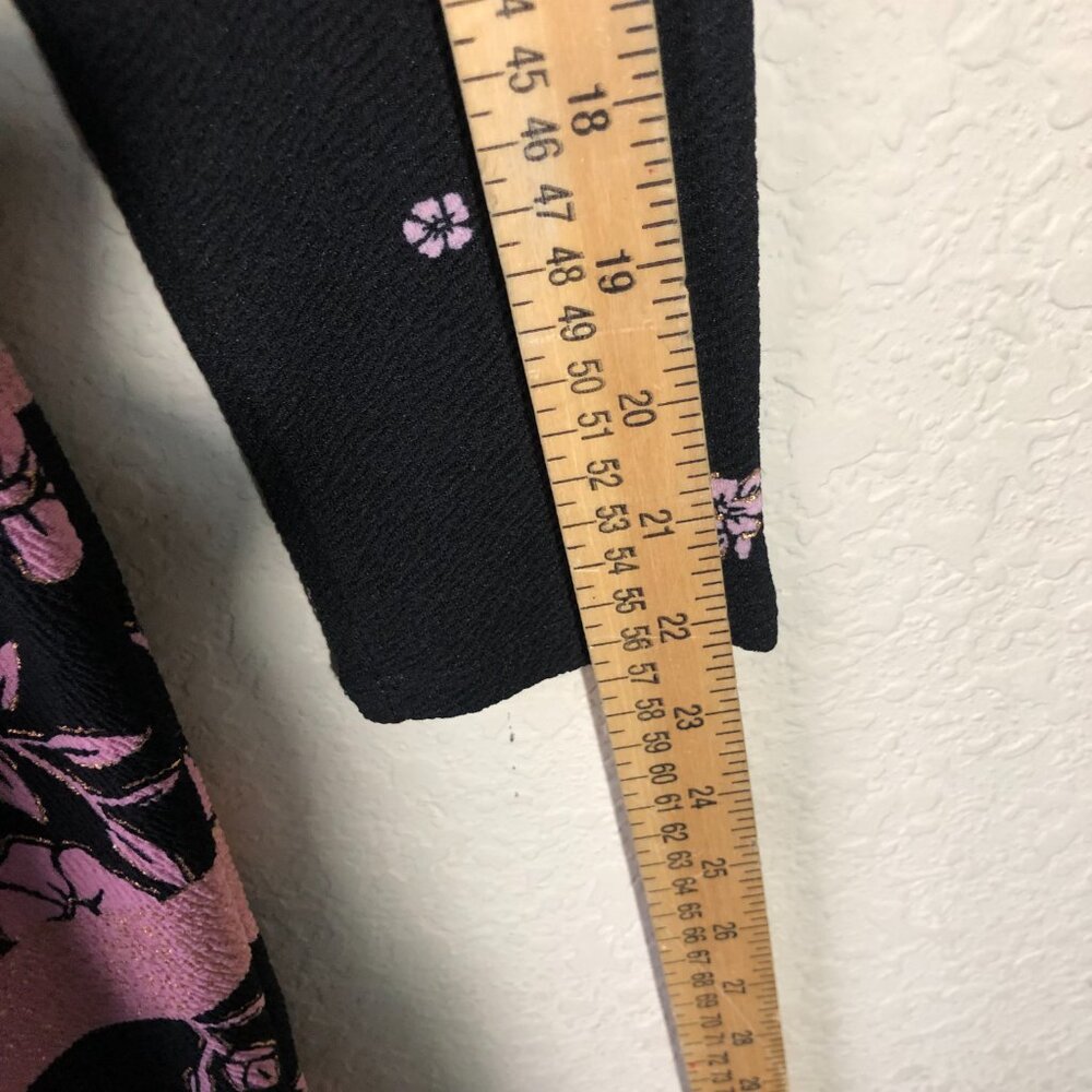 Lularoe Dress Women’s Size Small Black Pink Striped Floral Polyester Blend - Picture 7 of 8